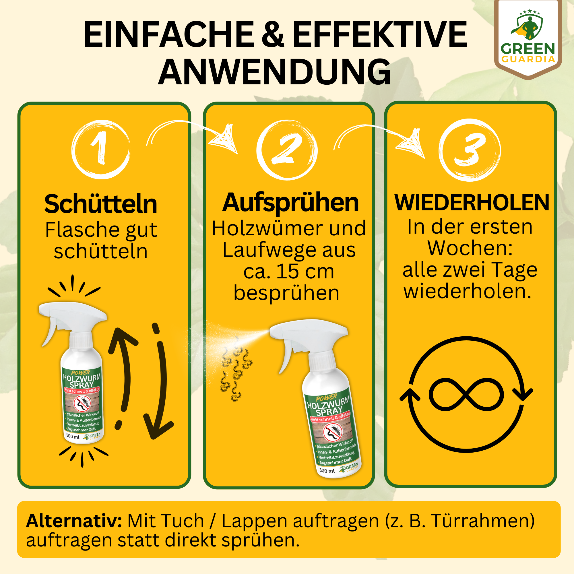 Houtwormwerende spray met geconcentreerde werking