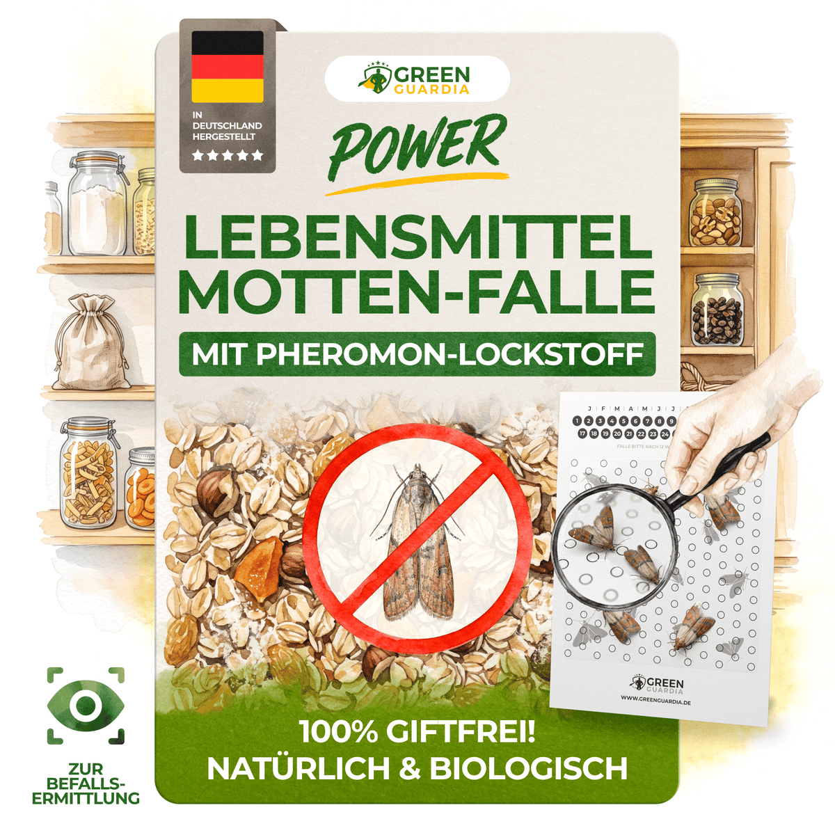 Lebensmittelmotten-Fallen mit Pheromonlockstoff - Green Guardia - Ihr Experte für Schädlinge und Pflanzen
