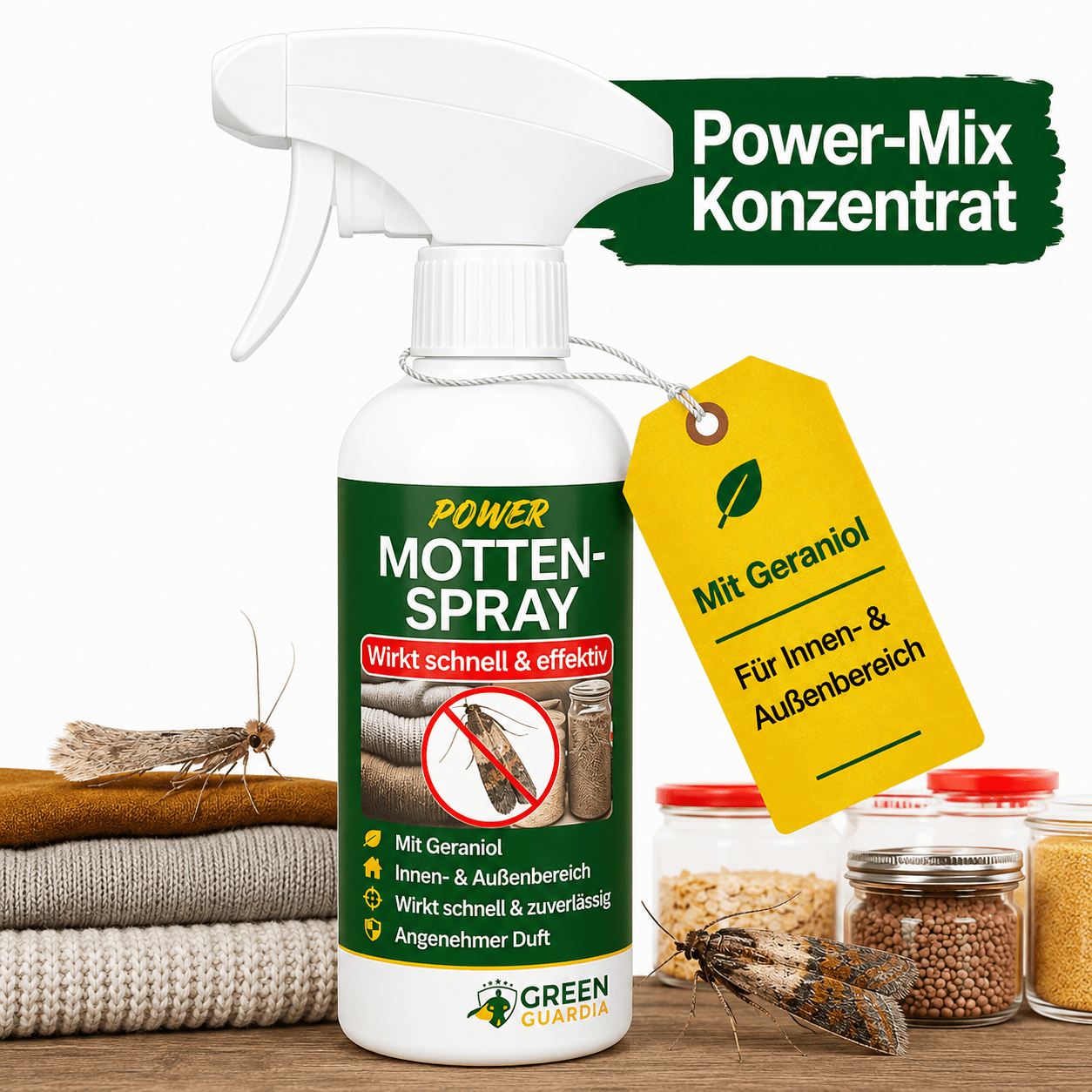 Motten-Abwehrspray Power-Konzentrat - Green Guardia - Ihr Experte für Schädlinge und Pflanzen