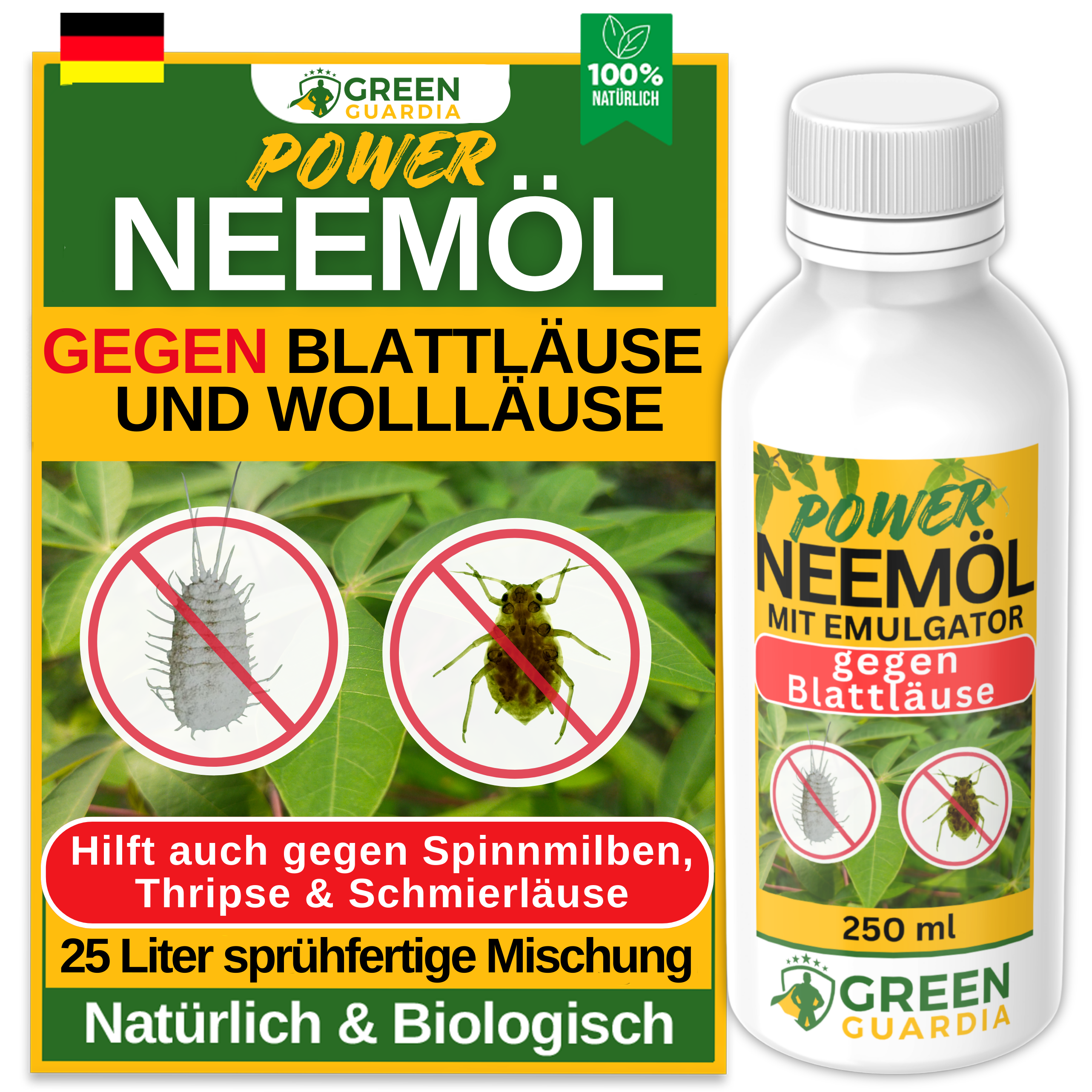 Huile de Neem puissante contre les pucerons et les cochenilles 