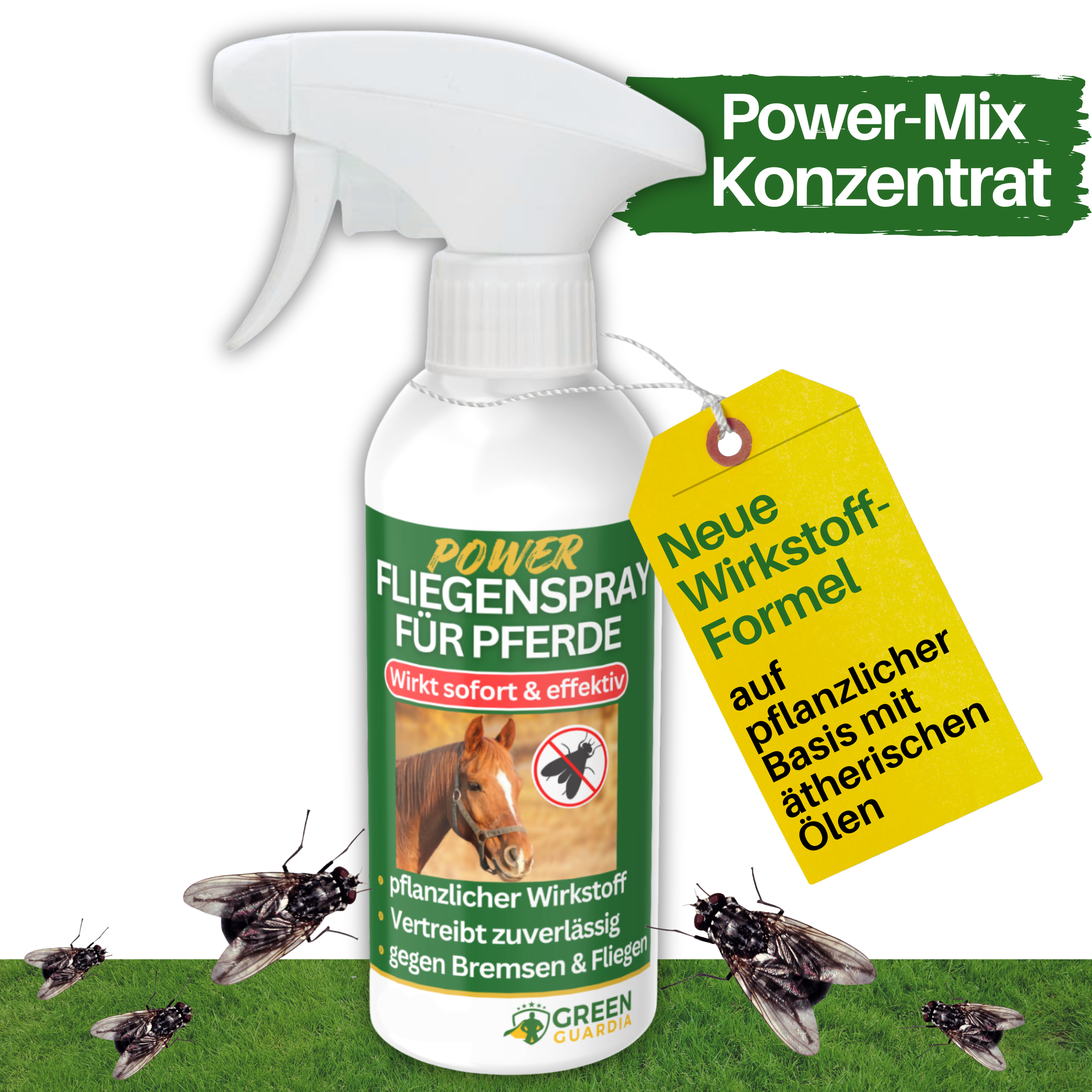 Spray répulsif puissant contre les taons et les mouches pour chevaux 