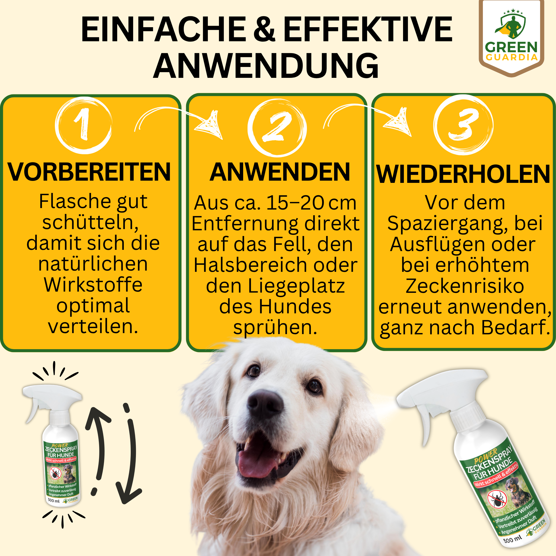 Tick repellent spray power concentrate for dogs 