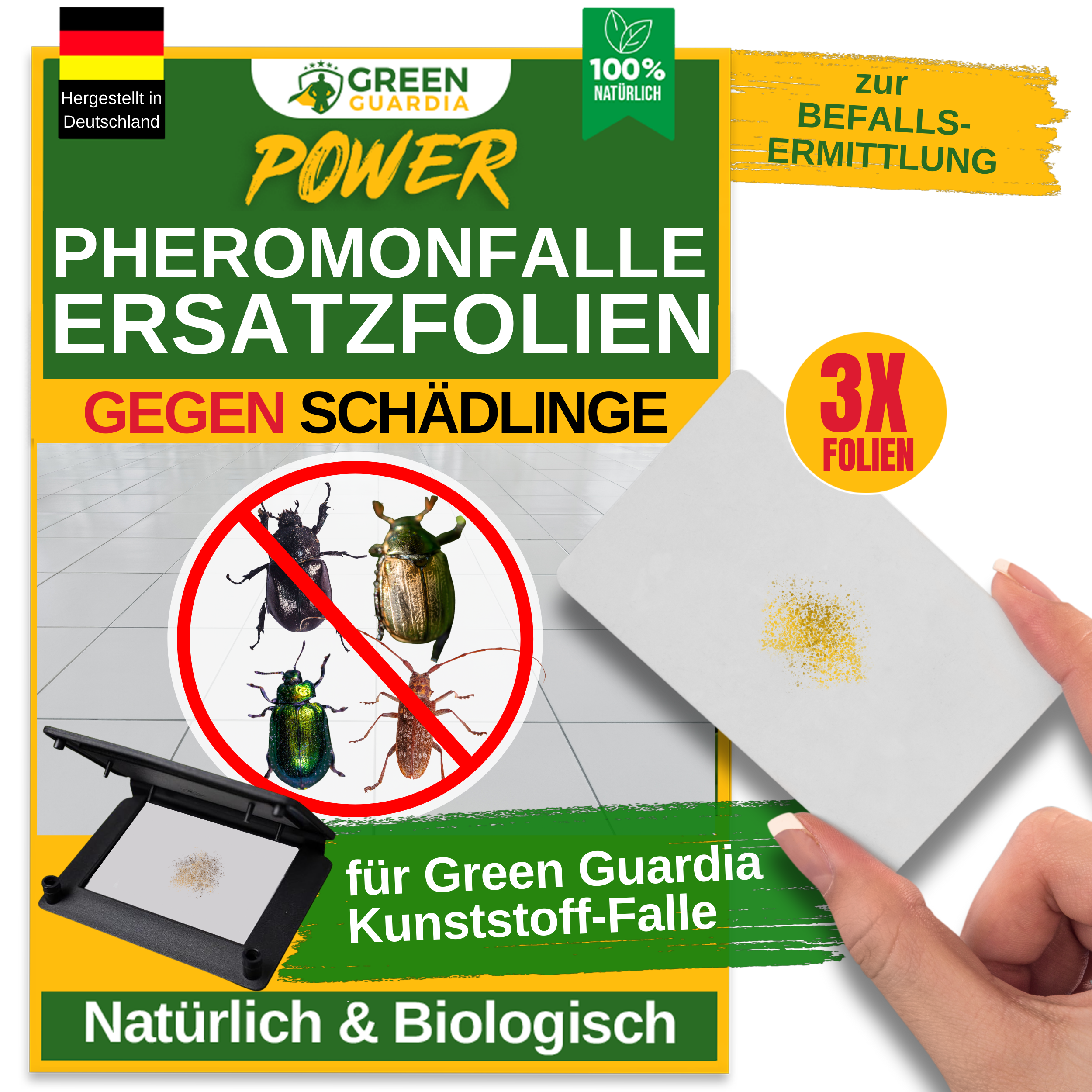 Feuilles de remplacement attractives aux phéromones pour pièges collants (3 pièces) 