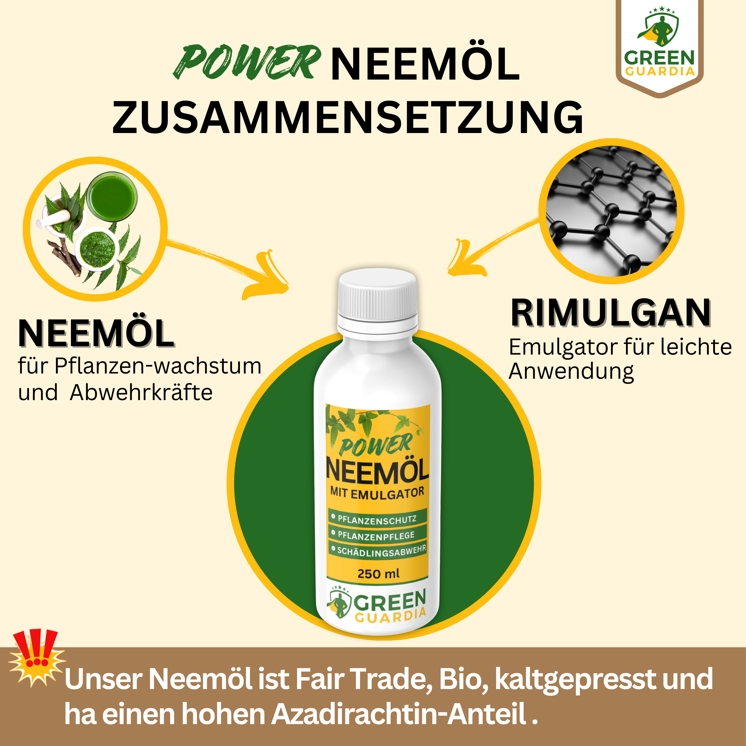 Power Neem Oil with Emulsifier for Houseplants &amp; Garden 
