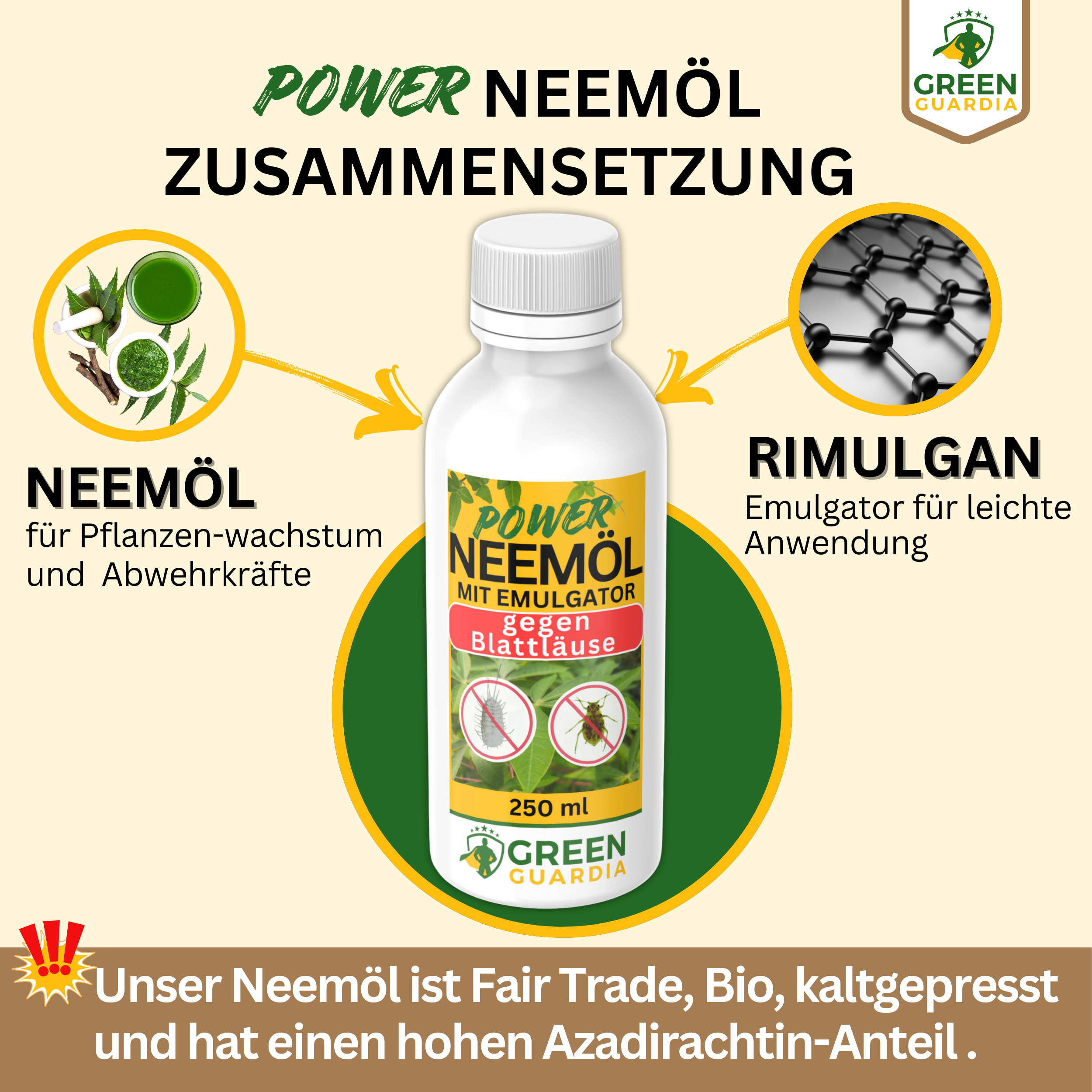 Huile de Neem puissante contre les pucerons et les cochenilles 