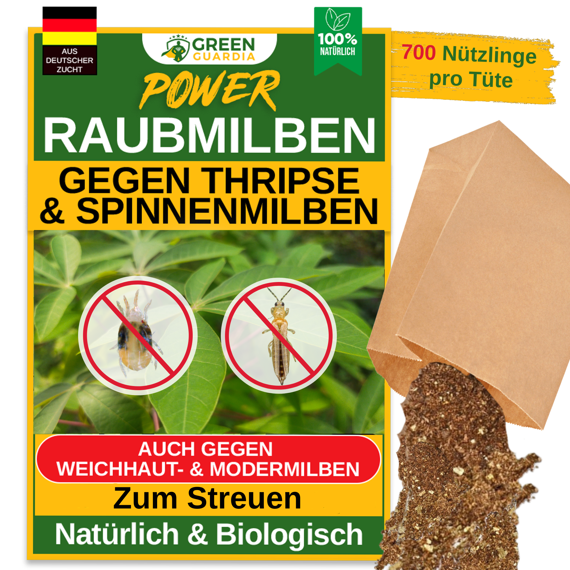 Mélange d'acariens prédateurs contre les thrips et les tétranyques – produit en vrac 