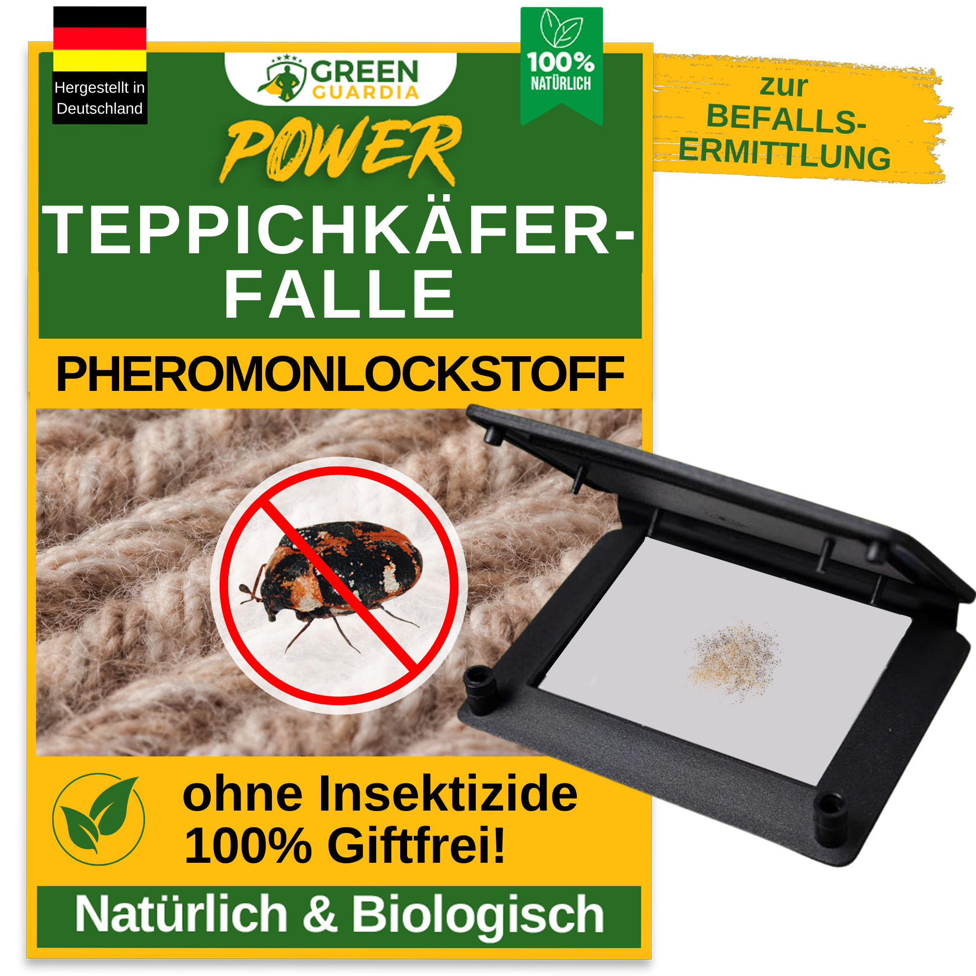 Piège à anthrènes des tapis avec attractif à base de phéromones 