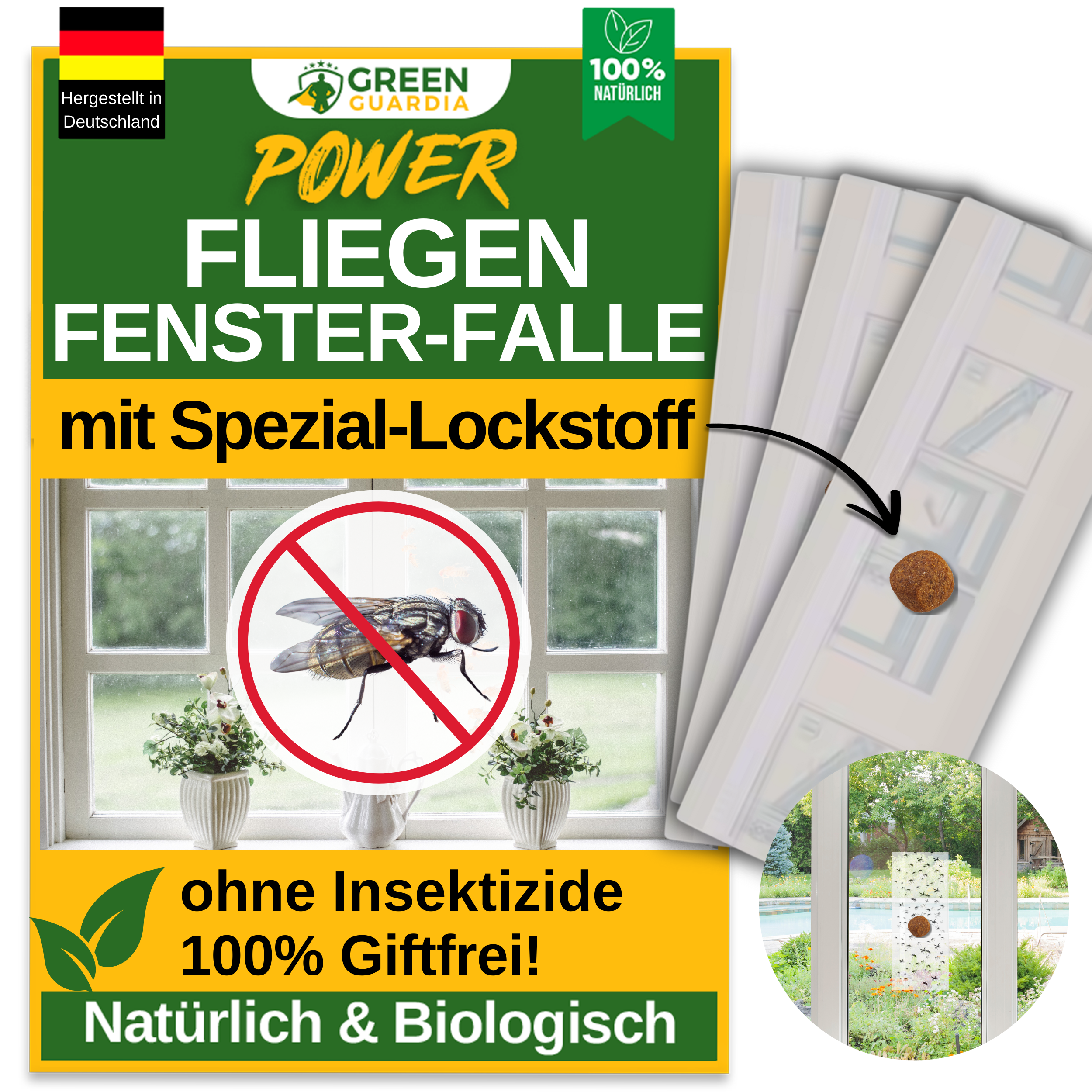 Piège à mouches pour fenêtre avec attractif spécial 