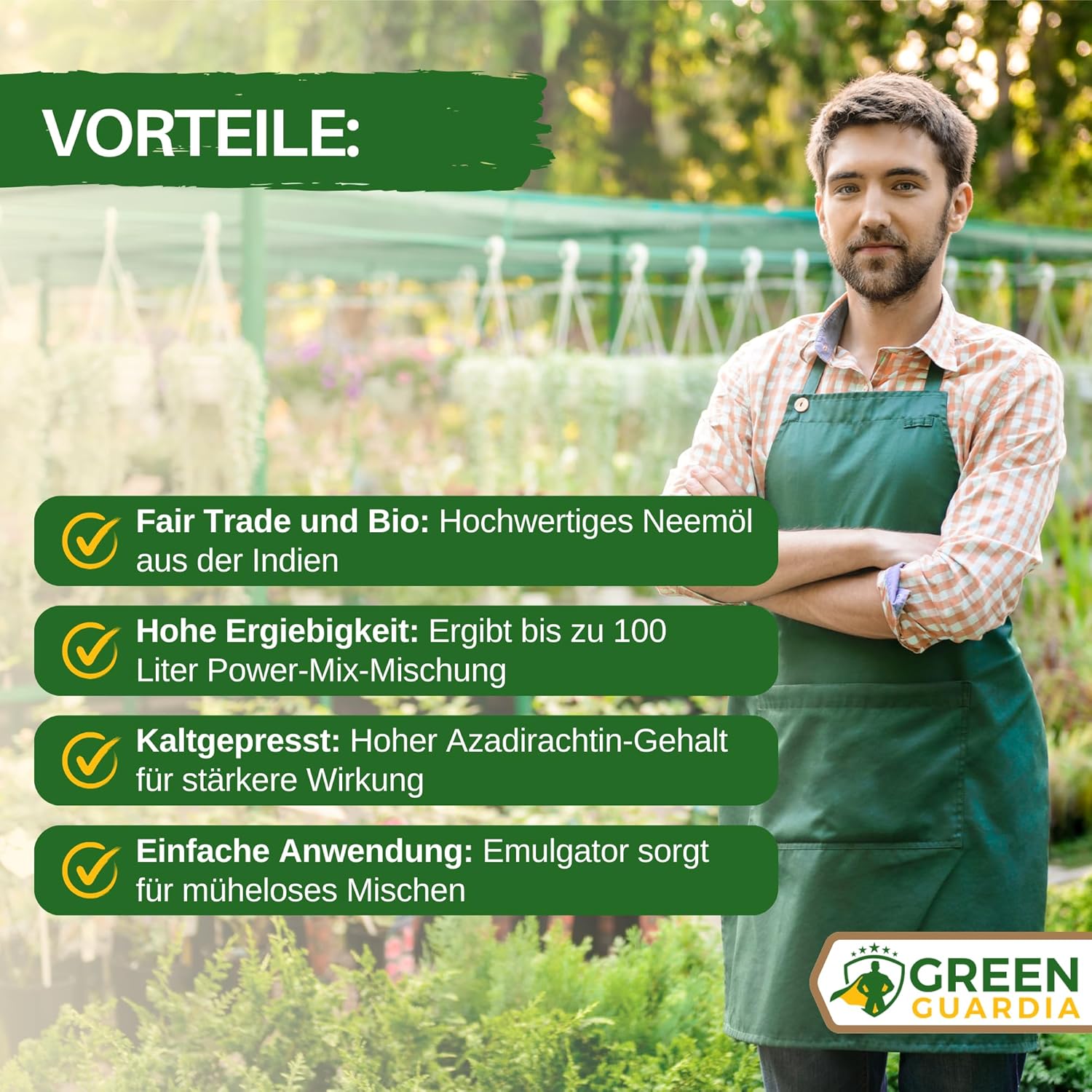 Huile de Neem puissante avec émulsifiant pour plantes d'intérieur et de jardin 