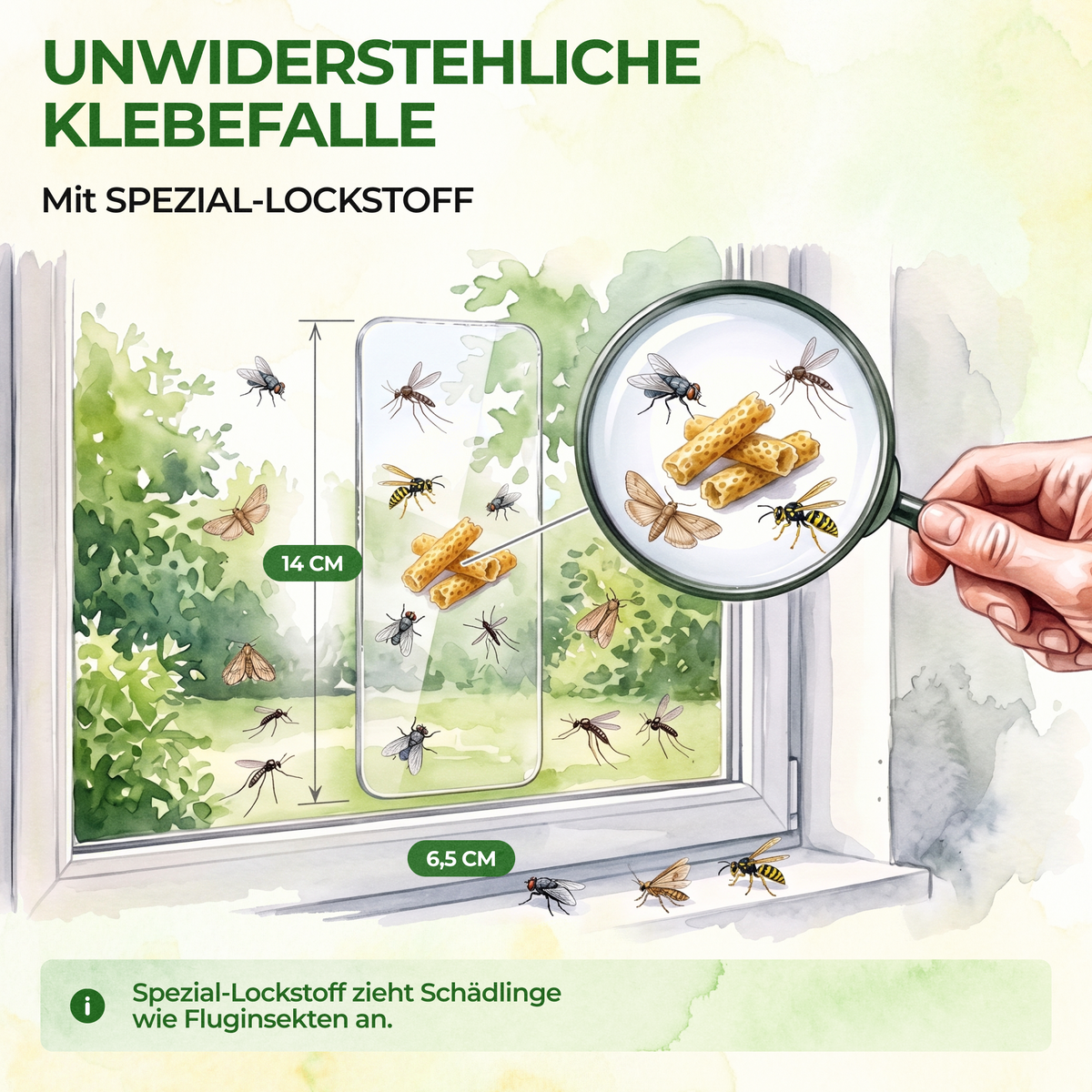 Vliegende insecten raamval met speciaal lokmiddel