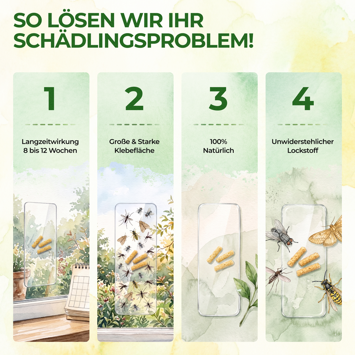 Vliegende insecten raamval met speciaal lokmiddel