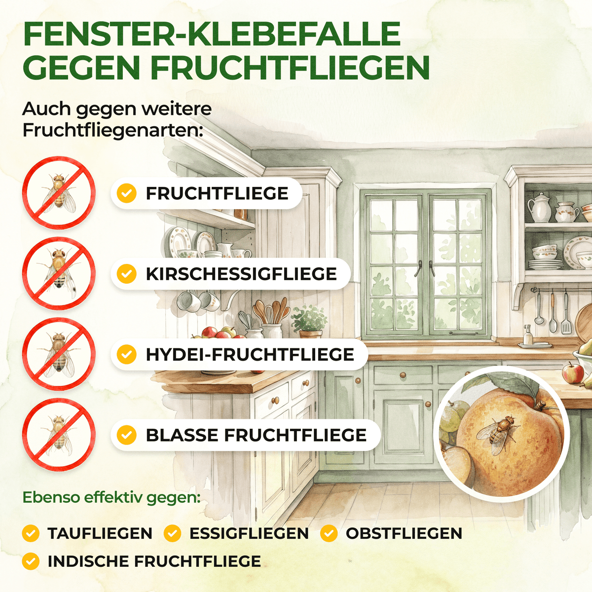 Fruchtfliegen Fenster-Falle - Green Guardia - Ihr Experte für Schädlinge und Pflanzen