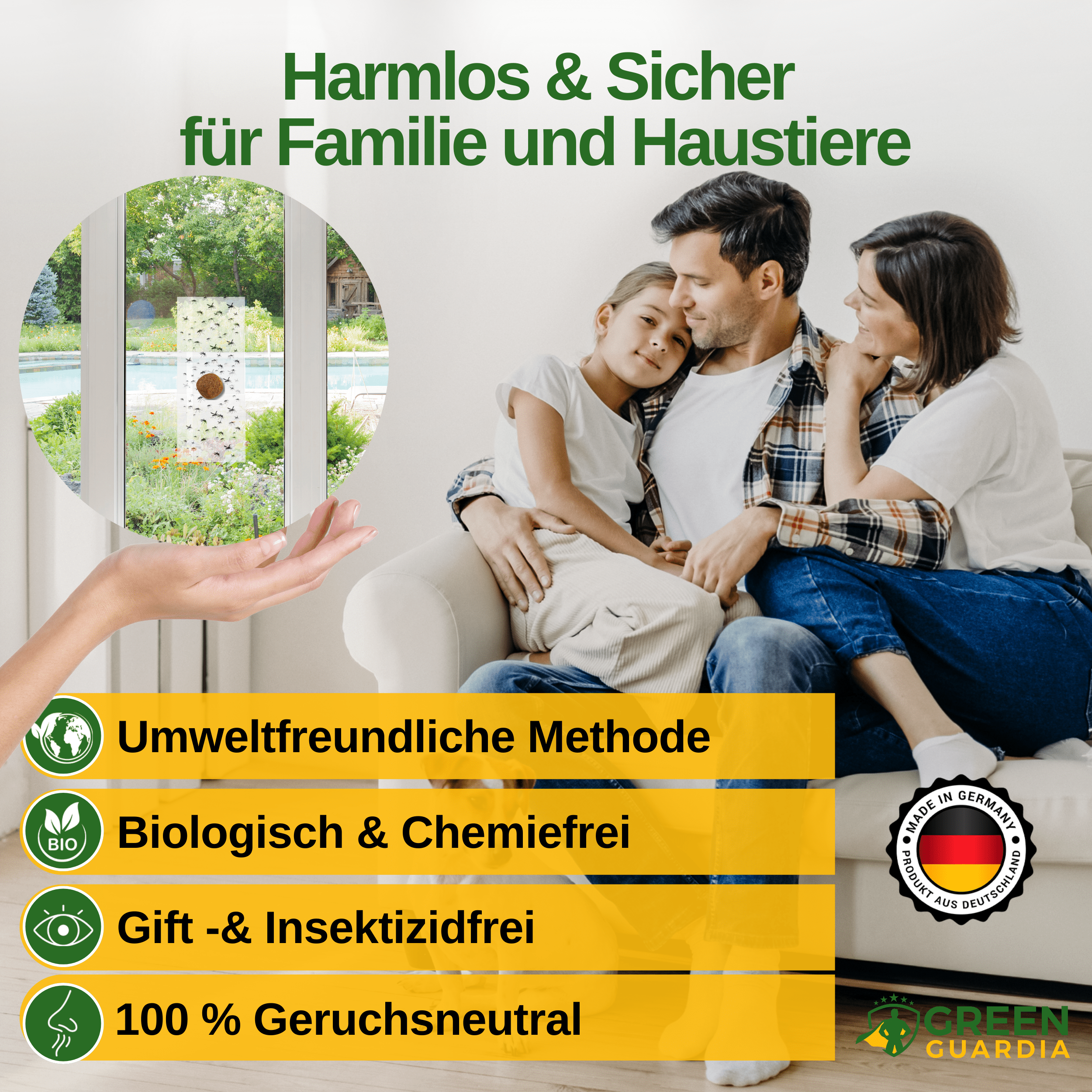 Fruchtfliegen Fenster-Falle mit Spezial - Lockstoff - Green Guardia - Ihr Experte für Schädlinge und Pflanzen