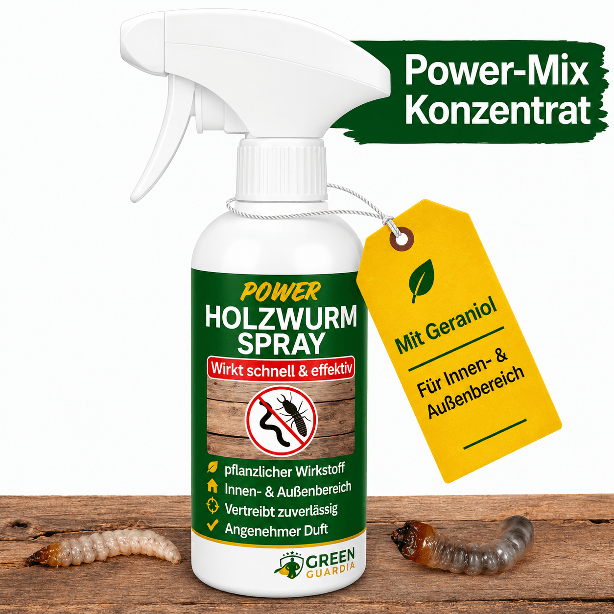 Holzwurm Abwehrspray Power-Konzentrat - Green Guardia - Ihr Experte für Schädlinge und Pflanzen