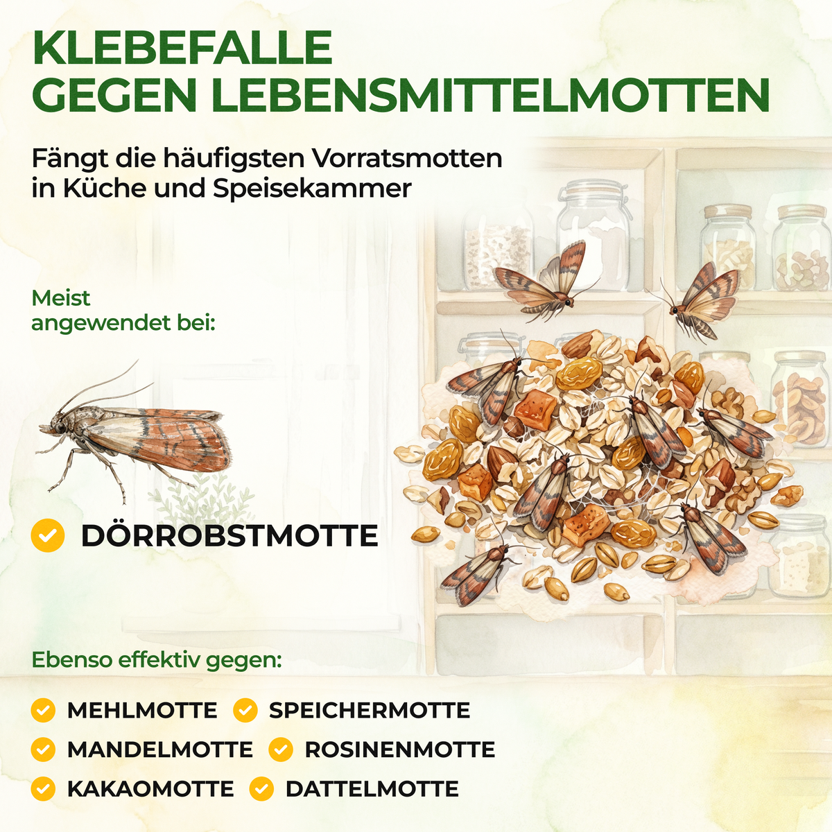 Lebensmittelmotten-Fallen mit Pheromonlockstoff