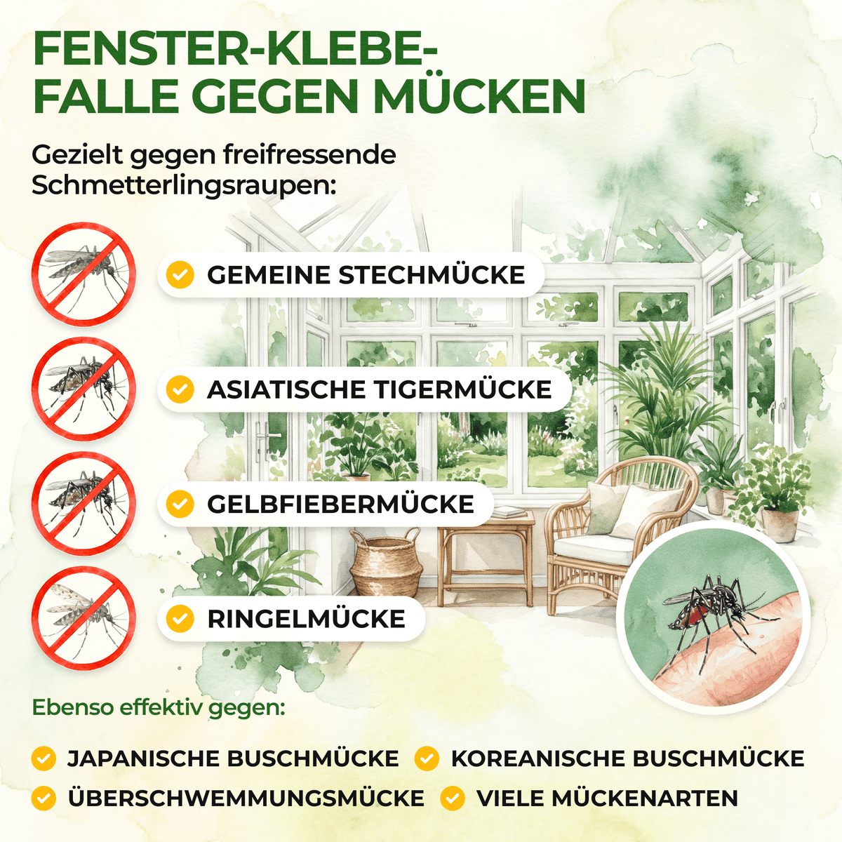 Mücken Fenster-Falle - Green Guardia - Ihr Experte für Schädlinge und Pflanzen