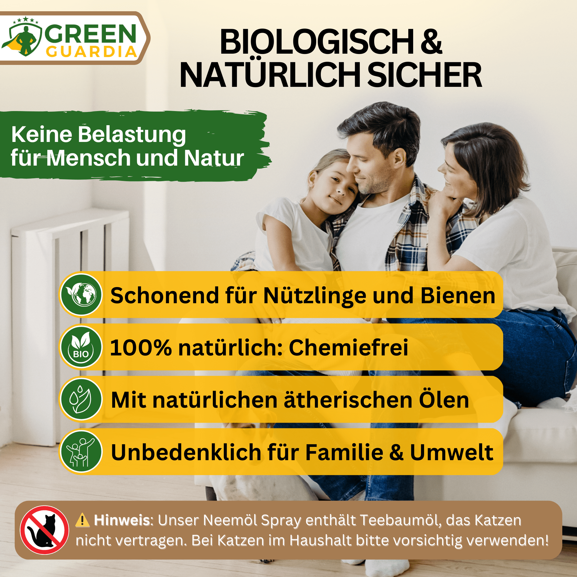Neemöl Spray 750ml, - Sprühfertig - mit Emulgator zur Pflanzenpflege und Schutz - Green Guardia - Ihr Experte für Schädlinge und Pflanzen