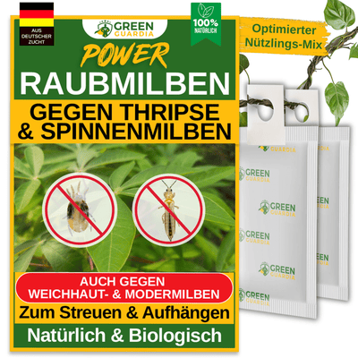 Raubmilben Mix gegen Thripse & Spinnmilben zum Aufhängen oder Streuen - Green Guardia - Ihr Experte für Schädlinge und Pflanzen