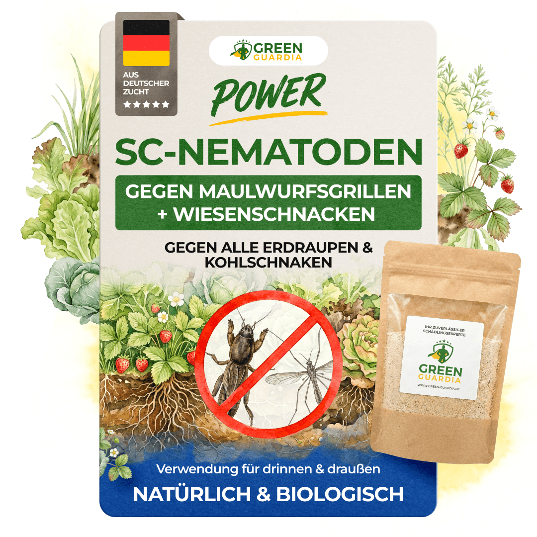 SC - Nematoden gegen Maulwurfsgrillen, Wiesenschnaken und Erdraupen - Green Guardia - Ihr Experte für Schädlinge und Pflanzen