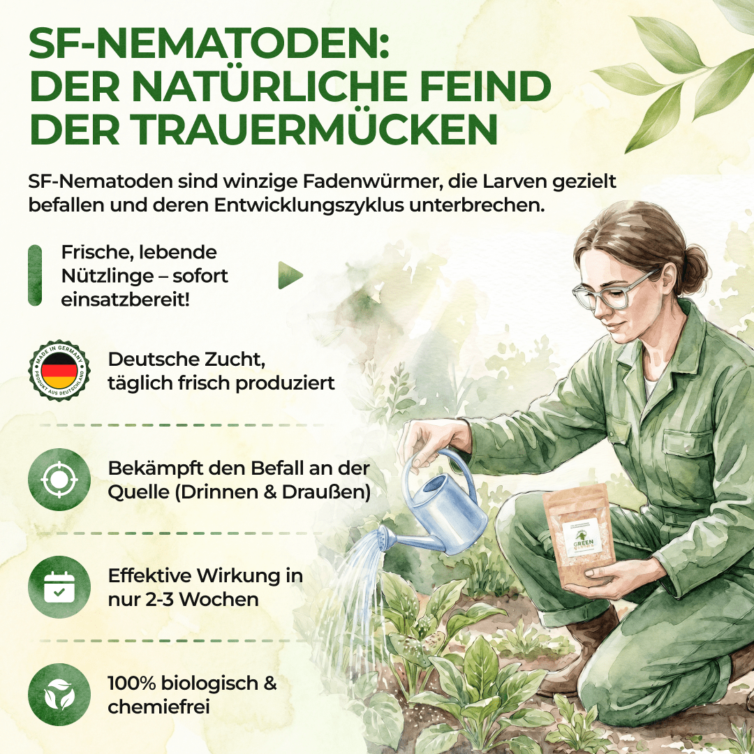 SF - Nematoden gegen Trauermücken - Green Guardia - Ihr Experte für Schädlinge und Pflanzen