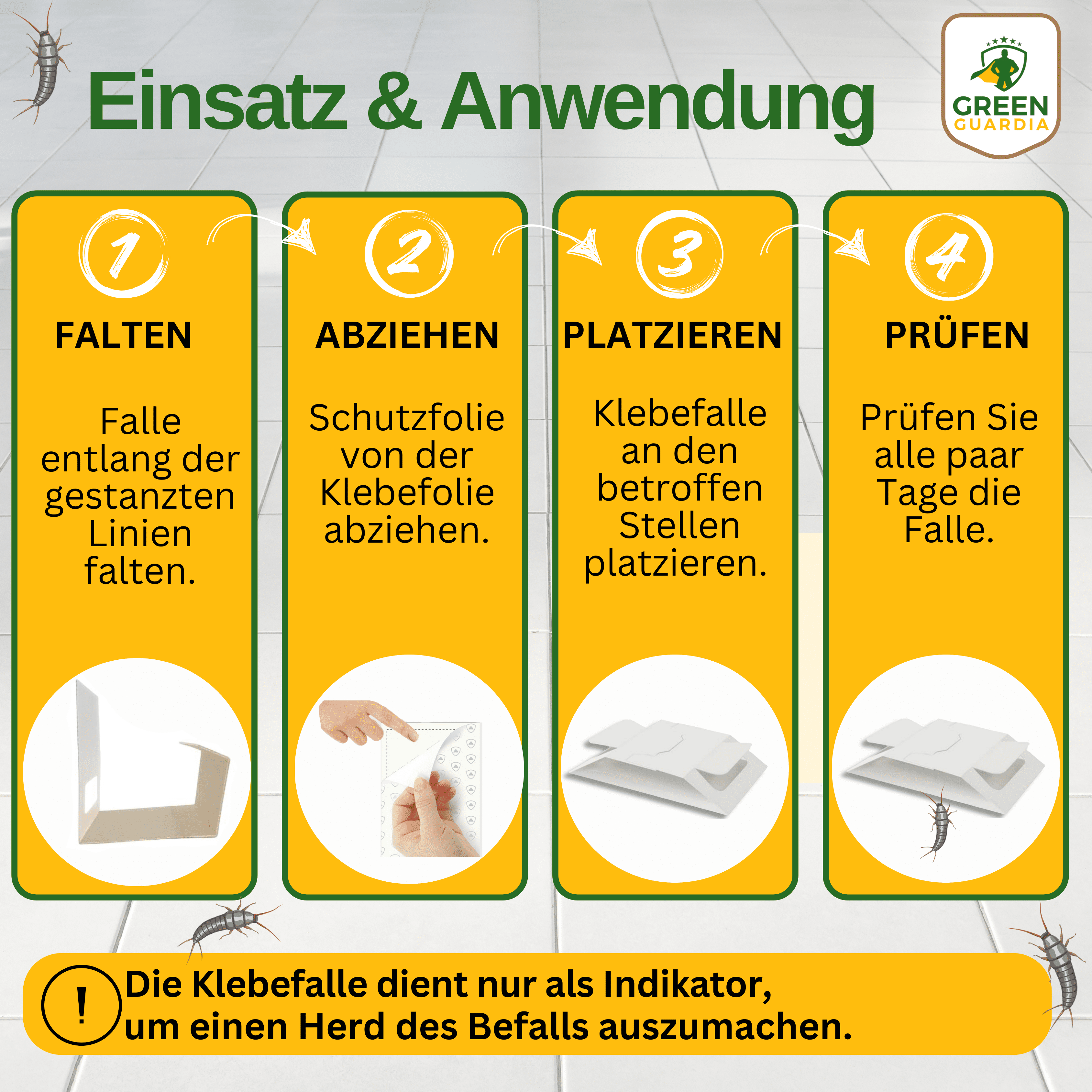 Silberfisch Falle mit Spezial - Lockstoff - Green Guardia - Ihr Experte für Schädlinge und Pflanzen