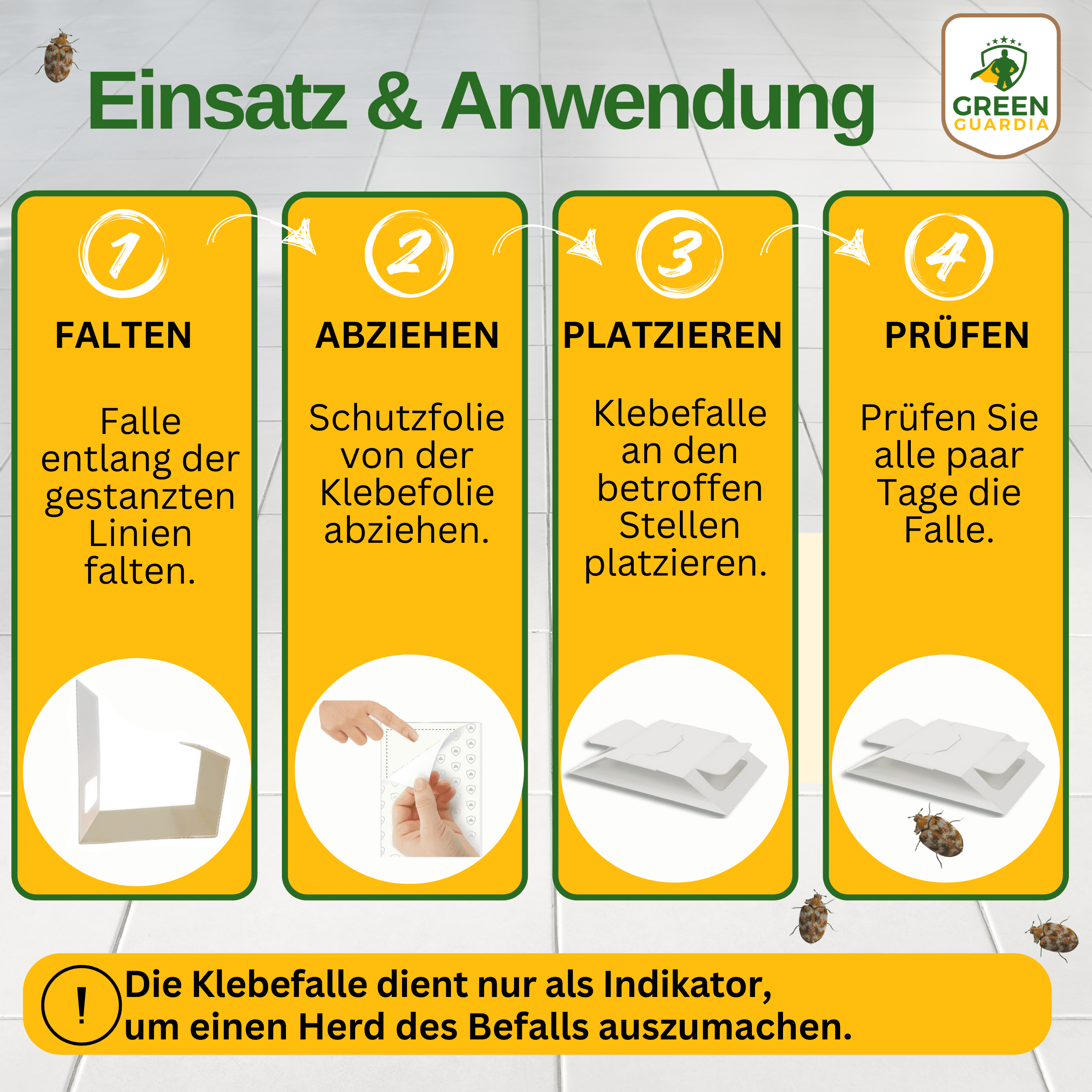 Teppichkäfer Falle mit Spezial - Lockstoff - Green Guardia - Ihr Experte für Schädlinge und Pflanzen