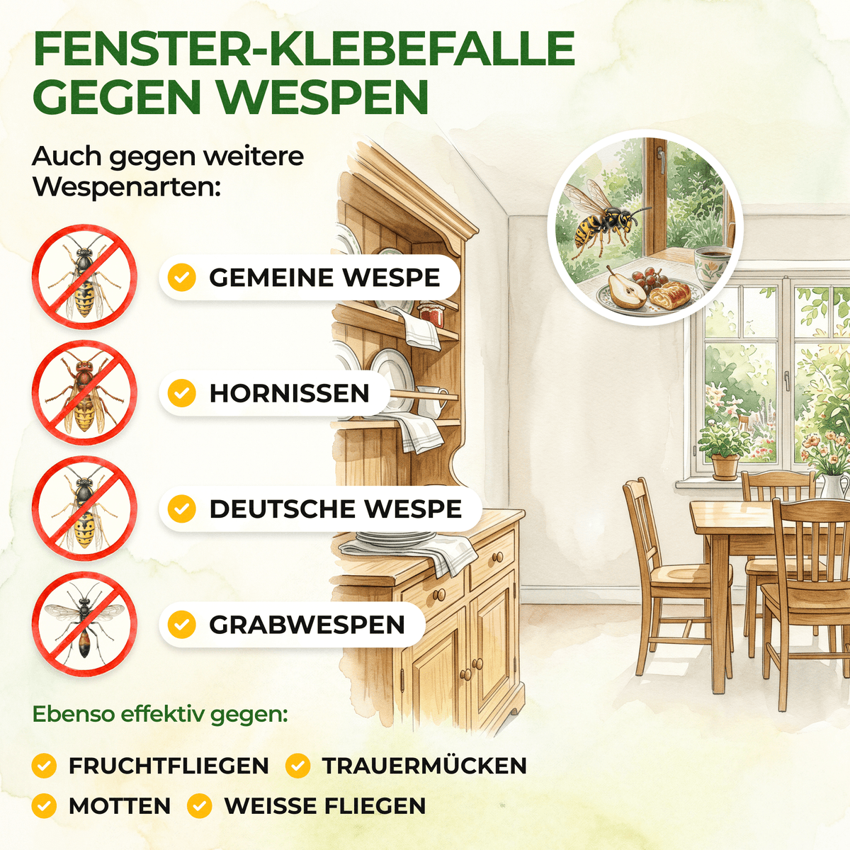 Wespen Fenster-Falle - Green Guardia - Ihr Experte für Schädlinge und Pflanzen